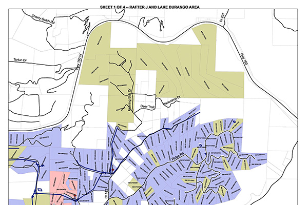 Rafter J and Lake Durango Area Map
